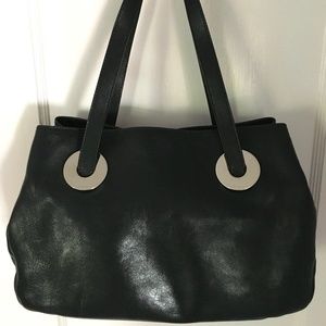 Sleek Furla black leather bag!